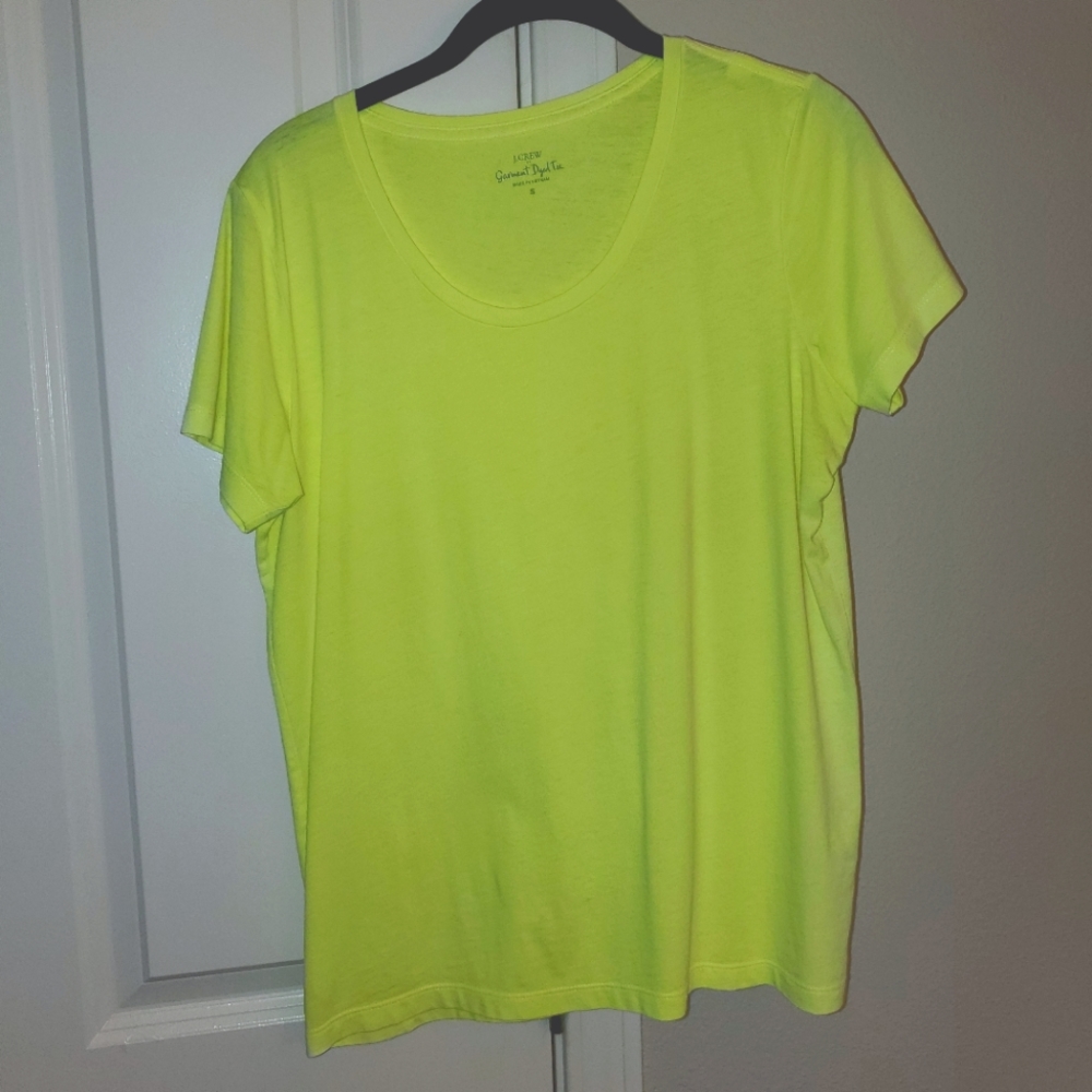 J. Crew neon Yellow, garment dyed tee in small
